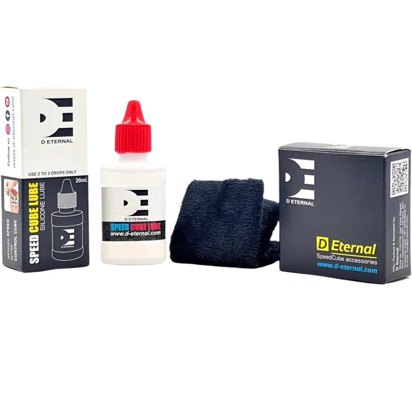 D ETERNAL Kid Speed Cube Puzzle Accessories Combo Set With Lube Oil, Protecting Pouch Bag And Keeping Stand