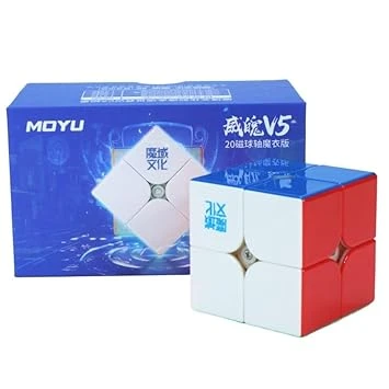 MoYu WeiPo 2x2 V5 Magnetic Speed Cube | MagLev, 20-Magnet Ball-Core & UV Coated Finish | Flagship 2x2 with 8 Compression Settings & Large Corner-Cutting